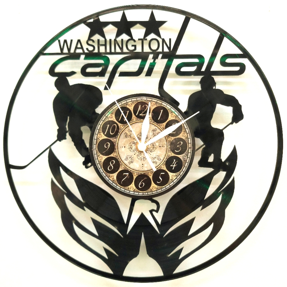 WASHINGTON CAPITALS vinyl record clock